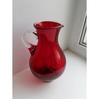 Кувшин, красное стекло СССР