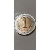 Турция 1 новая лира 2005