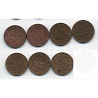 ФЕДЕРАТИВНАЯ   РЕСПУБЛИКА ГЕРМАНИЯ 5 пфеннигов. ПОГОДОВКА. Цена за одну монету.