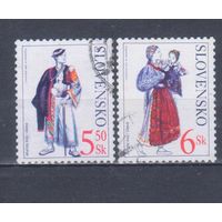 [332] Словакия 2001. Культура.Одежда.Национальные костюмы. Гашеная серия.