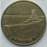 Науру 5 долларов 2017 г. Корабли. USS Missouri