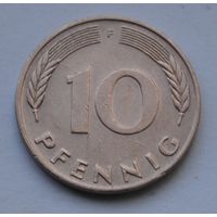10 пфеннигов 1989 г. F, ФРГ, Германия.