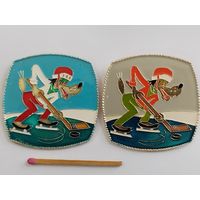 Значки. Ну, погоди! Волк-хоккеист. цена за 1 шт.