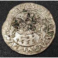 Литва 1/2 гроша, 1559 года. Сигизмунд II Август. Штемпельный блеск. Редкий брак - двойной удар. У лошади 2 головы. Из личной коллекции.