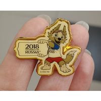 Значок Волк Забивака ЧМ по футболу Россия 2018 FIFA world cup Russia 2018