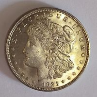 Доллар Морган 1921 в чудесной патине