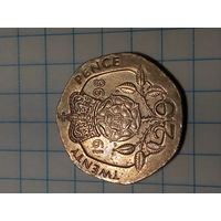 20 пенсов  Великобритания 1998 год.