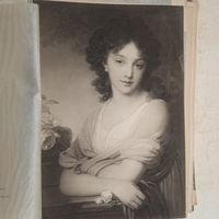 Портретъ княгини Е.А.Суворовой. Энциклопедическая гравюра СПБ. 19-20века 24х16см.