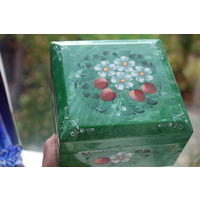 Шикарная расписная шкатулка "Земляника" 60-70 е гг СССР редкая