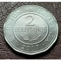 Боливия 2 боливиано, 2017    ( 1-15-2 )