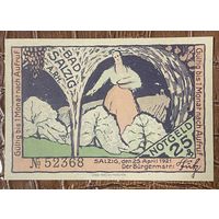 Нотгельд 25 пфеннигов 1921 год. Бад-Зальциг. Веймарская республика