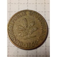 10 пфеннигов ФРГ 1950 год D
