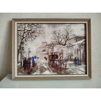 Вышитая картина "Старая улочка"