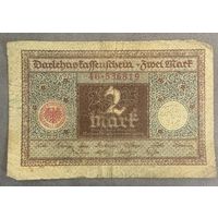 Банкнота 2 марки 1920 год. Веймарская республика.