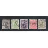 Румыния-1909, (Мих.220-225)  гаш. , Стандарт, Король Карл I, 5 марок
