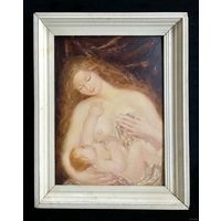 Кузьмич А.В. "Счастье",1990. ДВП, масло. 57/42 см