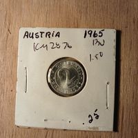 2 гроша 1965 Австрия, ярчайший штемпельный блеск, UNC, состояние MS, с рубля!
