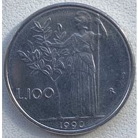 Италия 100 лир 1990 г.