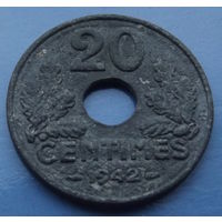 Франция. 20 сантимов 1942