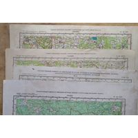 Карты 1:200 000 (в 1 см 2 км) различных частей Гродненской области. 1980-2000 г. 4 шт. Цена за 1