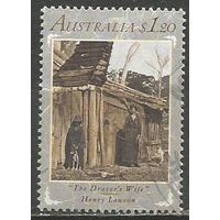Австралия. Живопись Г.Лоусена. Жена погонщика. 1991г. Mi#1269.