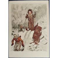 Лыжники. Худ.А.Пахомов. 1958 г.