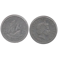 Восточно - Карибские Государства (Восточные Карибы). 25 центов 2002. Холдер. Корабль (галеон Ф. Дрейка "Golden Hind"). Парусник.