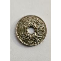 10 сантимов 1925 года Франция, отличная, в блеске!