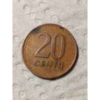 20 центов Литва 1991 год