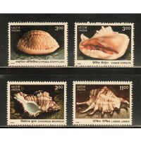Индия-1998(Мих.1667-1670) , **  , Морская Фауна , Раковины(полная серия)