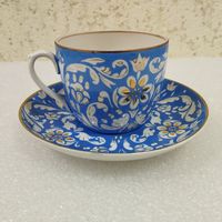 Чашка с блюдцем (чайная пара 250 мл) Незабудки. Песочное 1955 г