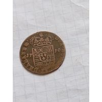 Лиард 1710 года. Испанские Нидерланды.