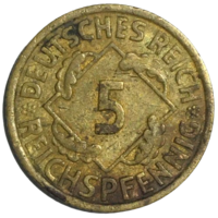 Германия 5 рейхспфеннигов, 1936 (А)