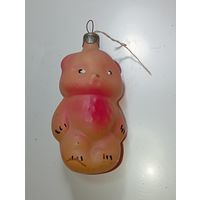 Ёлочная игрушка  - Мишка . СССР  . Стекло .