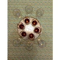 Рюмки, подстаканики, поднос. СССР