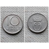 Норвегия 10 эре 1987