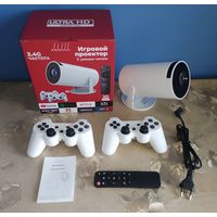Портативный WiFi 3D Кино игровой проектор HY300 +20000 игры 64гб, джойстики, Android 11, USB, HDMI, пульт д/у. Позволяет подключать флэшки, ПК, HDMI, WIFI,