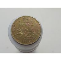 1/2 франка Франция 1986 года  лот 44 С НЕОБЫЧНОЙ ПАТИНОЙ (вторая монета для примера)