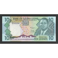 Сьерра-Леоне 10 леоне 1988 года. Тип Р-15. Состояние UNC