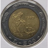 Сан-Марино 500 лир 1989 г. В холдере