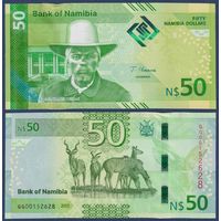 Намибия, 50 долларов 2025 г., P-W22 (GG, вождь Хендрик Витбой, антилопа куду), UNC