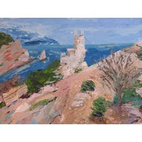 Картина маслом "Ласточино гнездо". Мастихин, холст на картоне 40х30 см