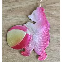 Игрушка ёлочная медведь Миша, картон. СССР