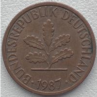 Германия 1 пфенниг 1987 г. J