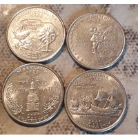 25 центов (квотер) 2000 США Мэриленд. Вирджиния. Нью- Гемпшир. Ю. Каролина
