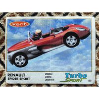 Вкладыш Turbo (Турбо) Sport (серия 141-210, Спорт), номер 189, Renault Spider Sport. #2. Возможен небольшой торг.