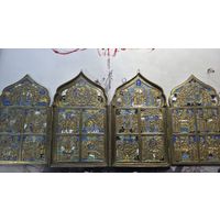 Складень 4-х створчатый, 6 цветов эмали, 19-ый век