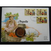 Ангилья, Великобритания 2 новых пенса 1981 г конверт первого дня КПД