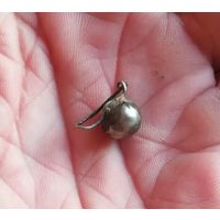 Серьга старинная серебро клейма