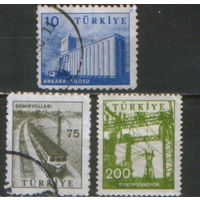 3 марки из серии 1960г. Турция "Промышленность и технологии"